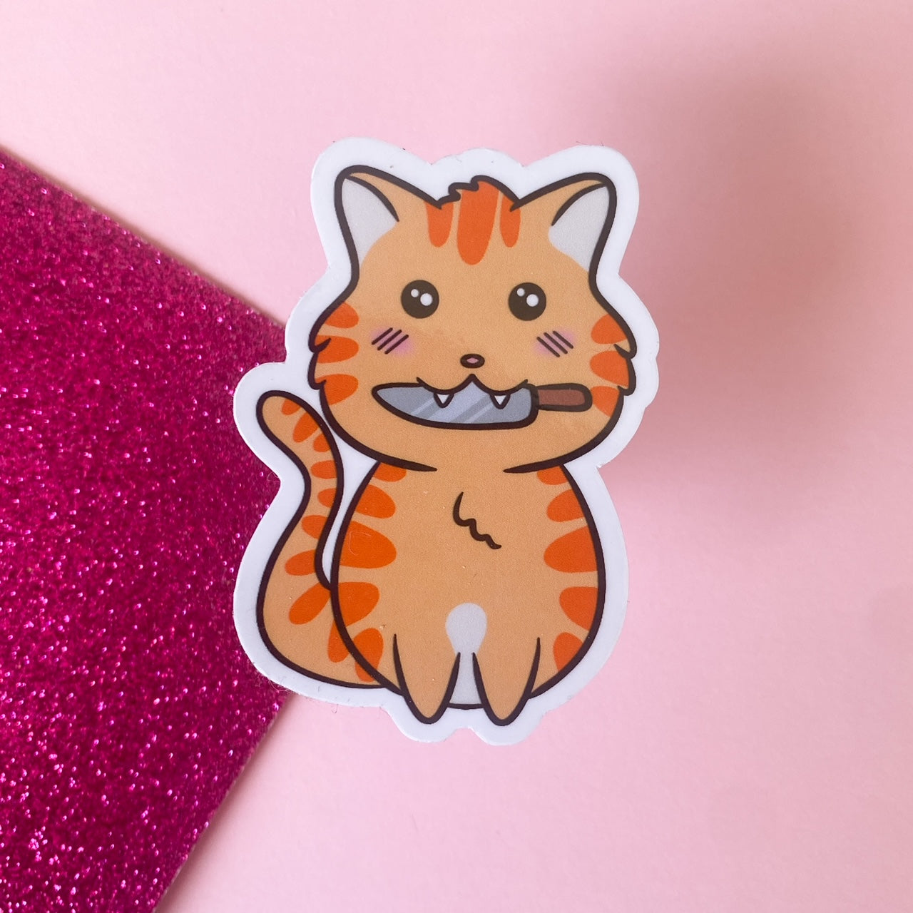 Chibi Stabby Cat Sticker | Multiple colourways