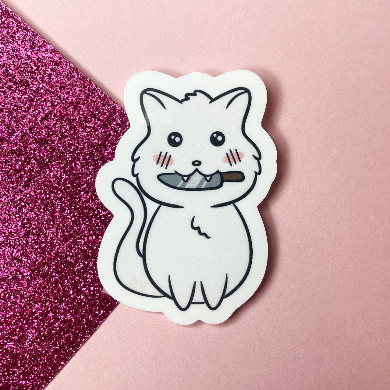 Chibi Stabby Cat Sticker | Multiple colourways