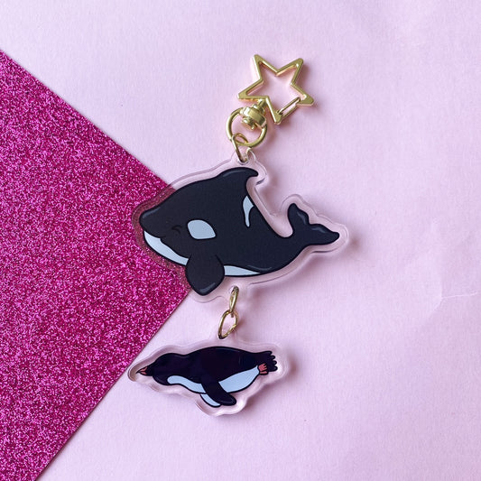 Orca & penguin Keychain