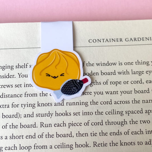 Cute Dumpling with Soy Sauce magnetic bookmark