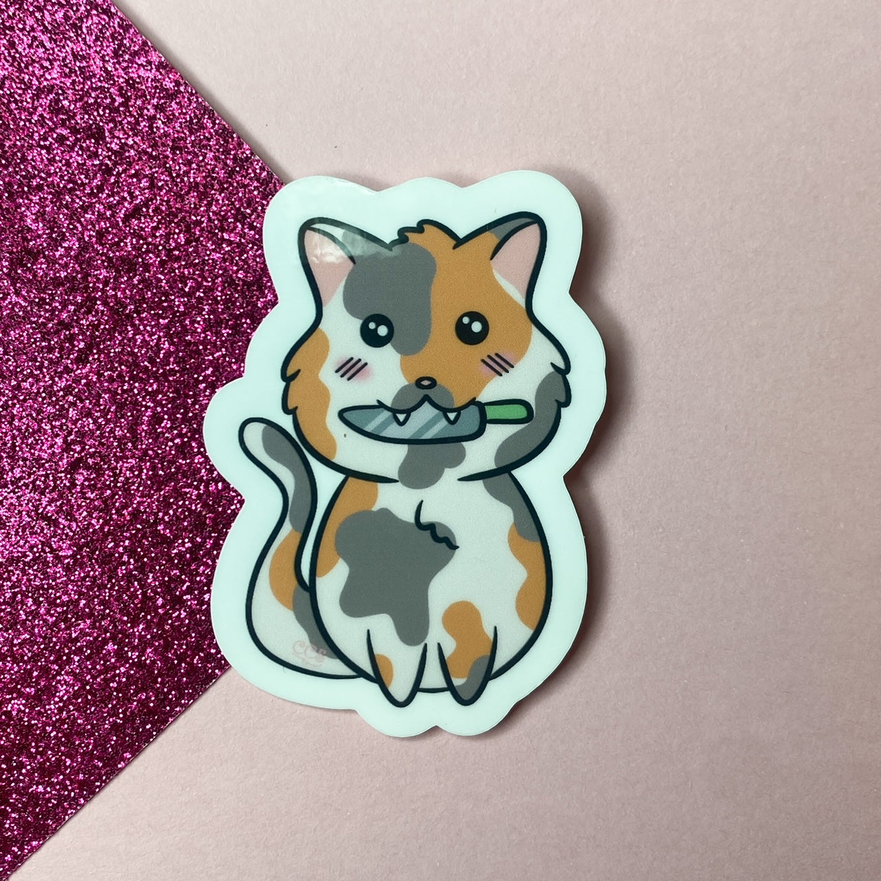 Chibi Stabby Cat Sticker | Multiple colourways