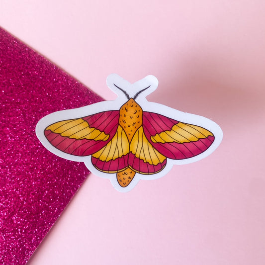 Rosy Maple Moth Sticker | Bullet Journal, Scrapbook Sticker, Planner Stickers