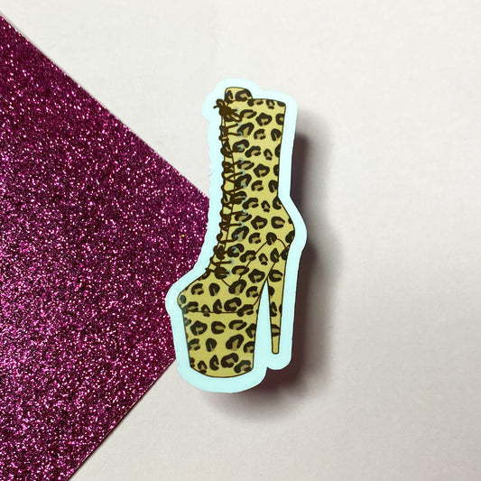 Leopard Print Pole Dancing Boot sticker | Bullet Journal, Scrapbook Sticker, Planner Stickers