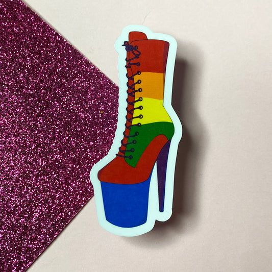 LGBTQ+ Pride Pole Dancing Boot sticker | Bullet Journal, Scrapbook Sticker, Planner Stickers