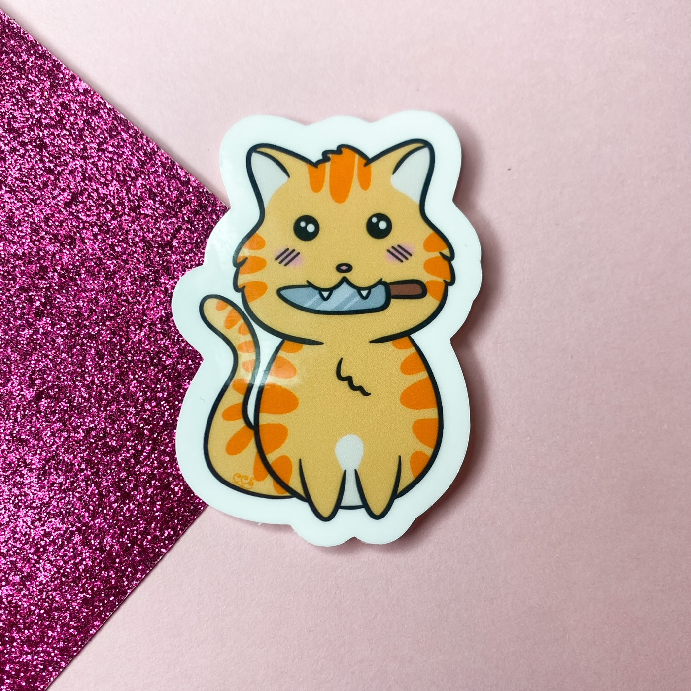 Chibi Stabby Cat Sticker | Multiple colourways