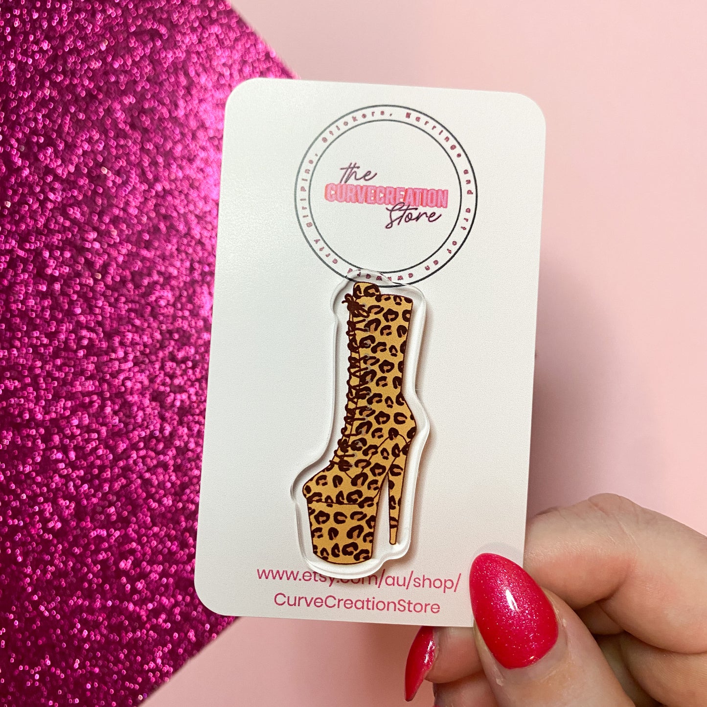 Leopard Pole Dancing boot pin