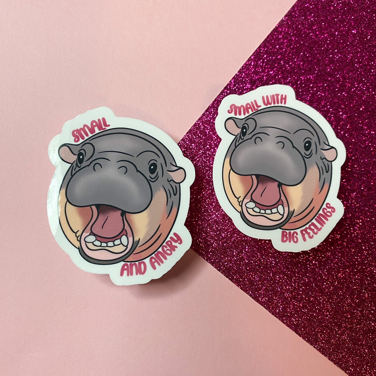 Mad Moo-Deng Baby Hippo Sticker | Bullet Journal, Scrapbook Sticker, Planner Stickers