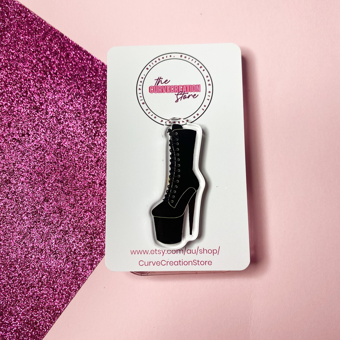 Black Pole Dancing boot pin