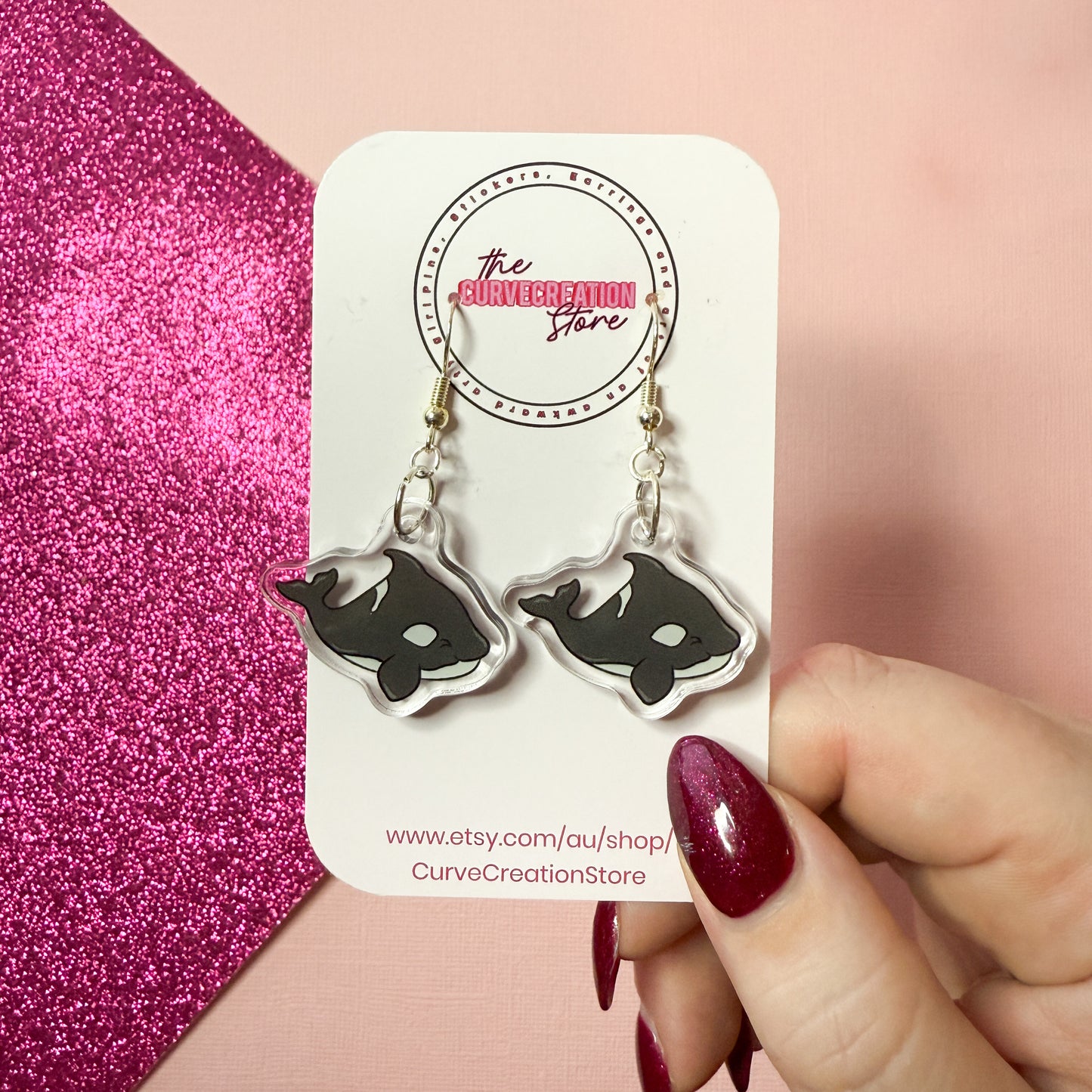 Orca Acrylic Charm Earrings