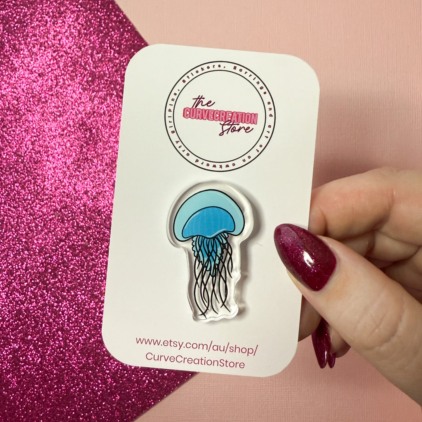 Jellyfish Acrylic Pin