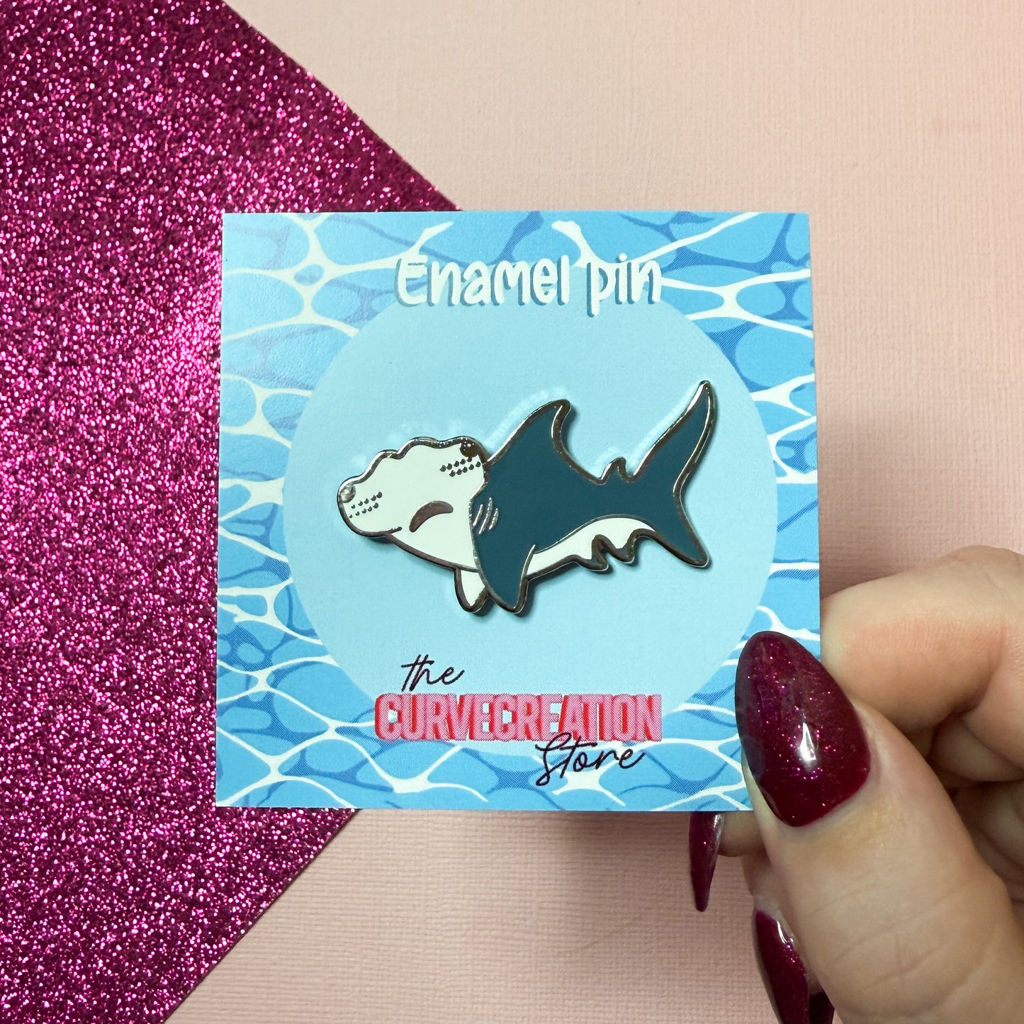 Hammerhead Chibi Shark Enamel Pin
