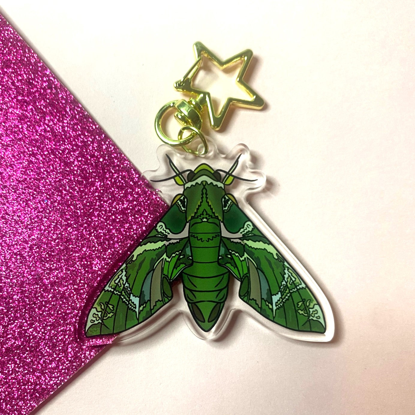 Oleander Hawk Moth Acrylic Keychain