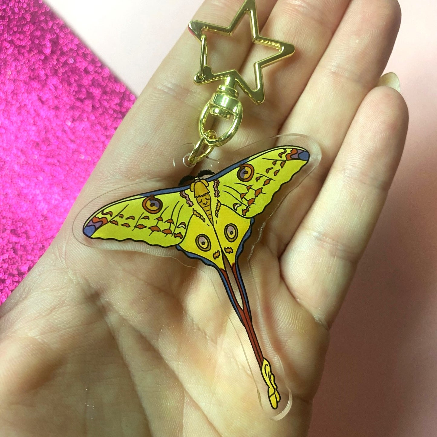 Comet Moth Acrylic Keychain