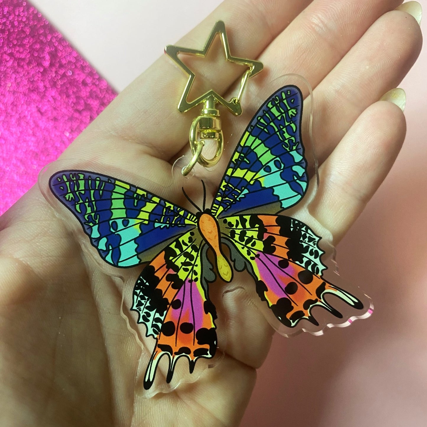 Madagascan Sunset Moth Acrylic Keychain