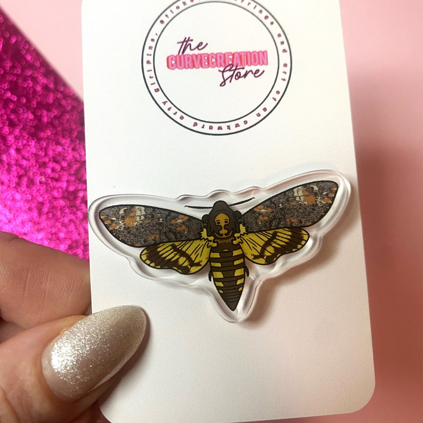 Death’s-head Hawk Moth Acrylic Pin