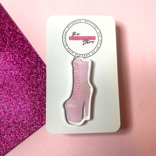 Baby Pink Pole Dancing boot pin