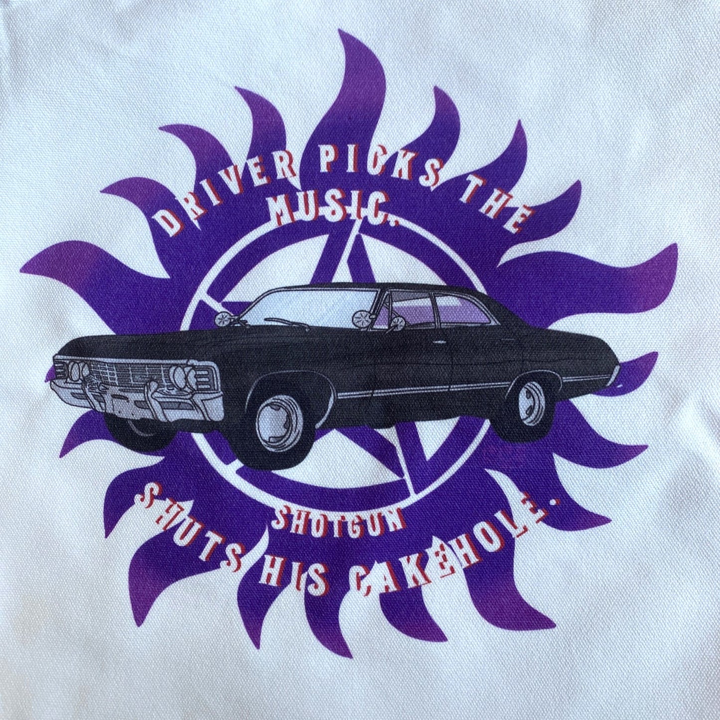 Monster Hunting Black 1967 Chevrolet Impala Tote Bag