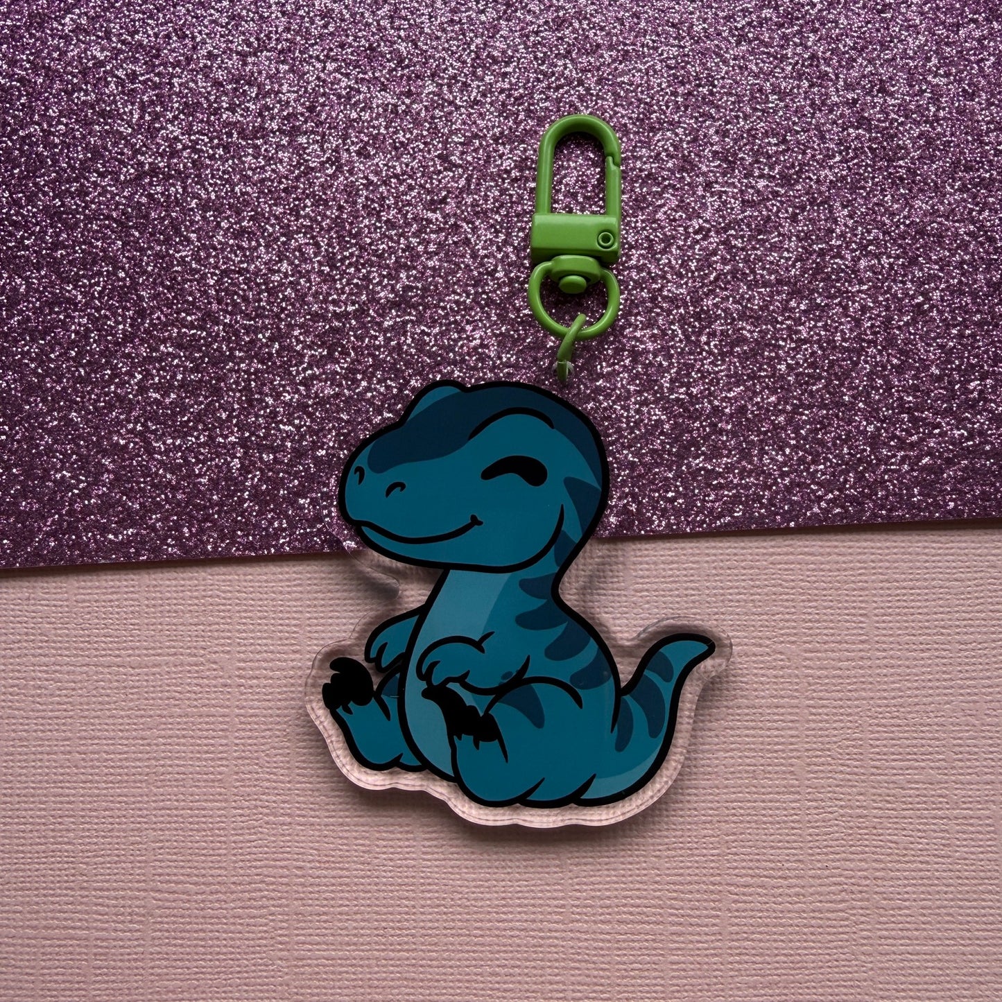 Cute Raptor Acrylic Keychain