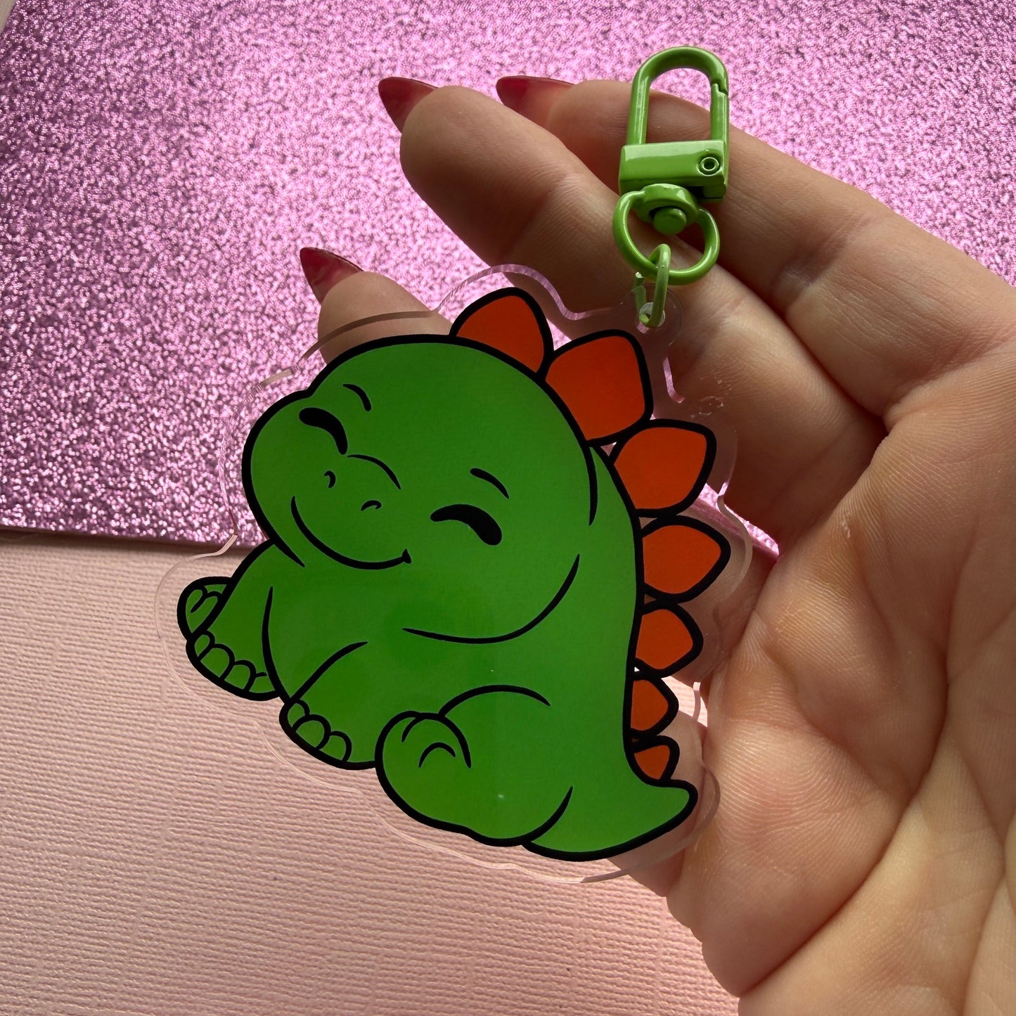 Cute Stegosaurus Acrylic Keychain