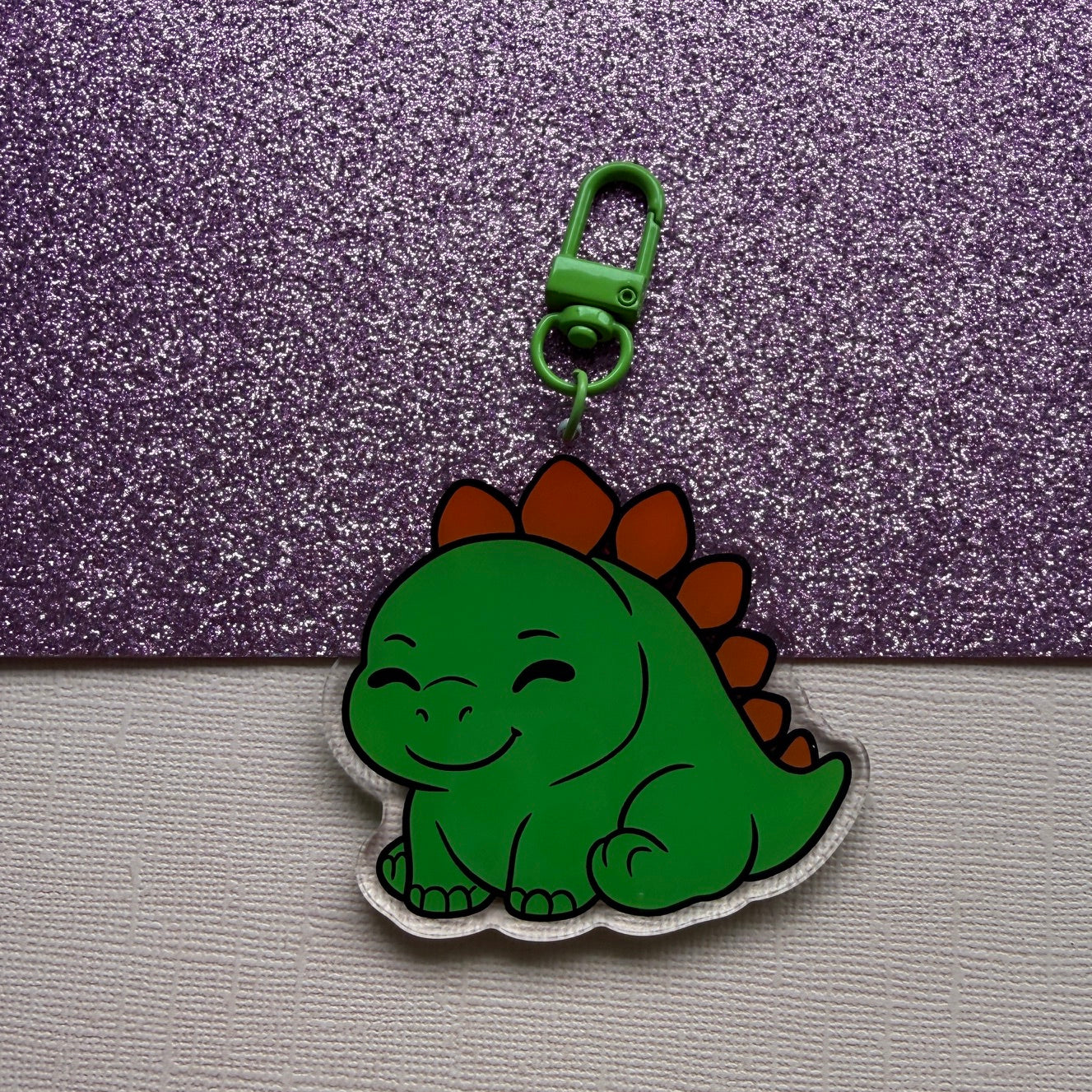 Cute Stegosaurus Acrylic Keychain