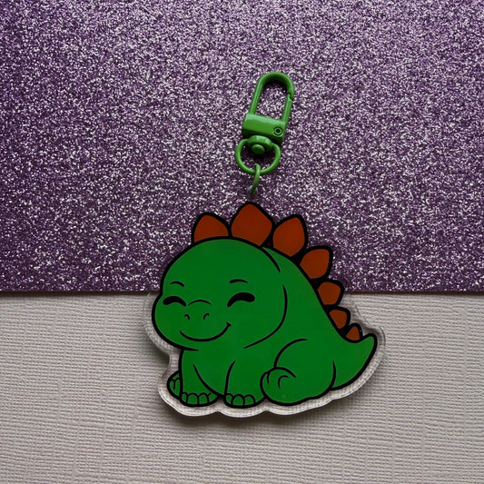 Cute Stegosaurus Acrylic Keychain
