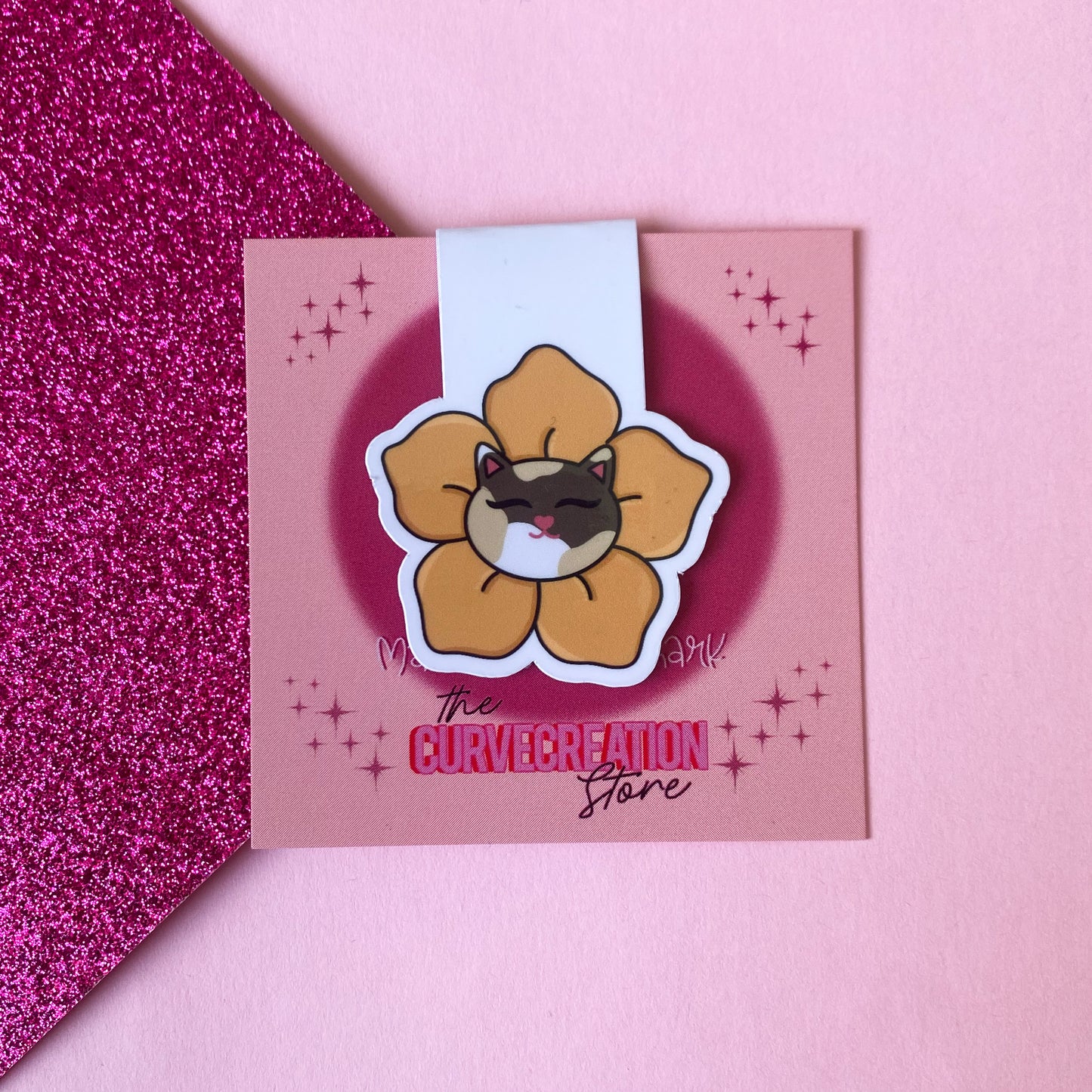 Cassie the Calico Cat Bloom magnetic bookmark