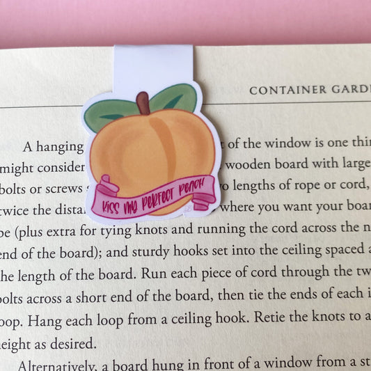 Kiss My Perfect Peach magnetic bookmark