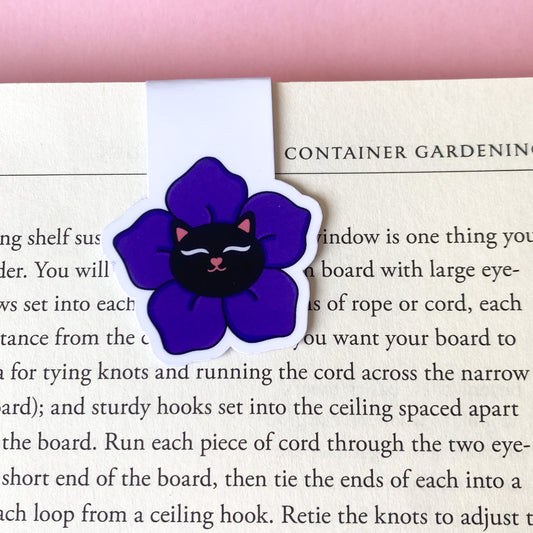 Betty the Black Cat Bloom magnetic bookmark