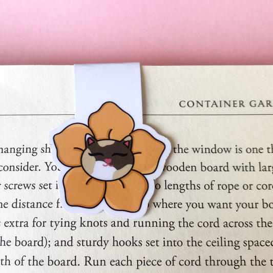 Cassie the Calico Cat Bloom magnetic bookmark