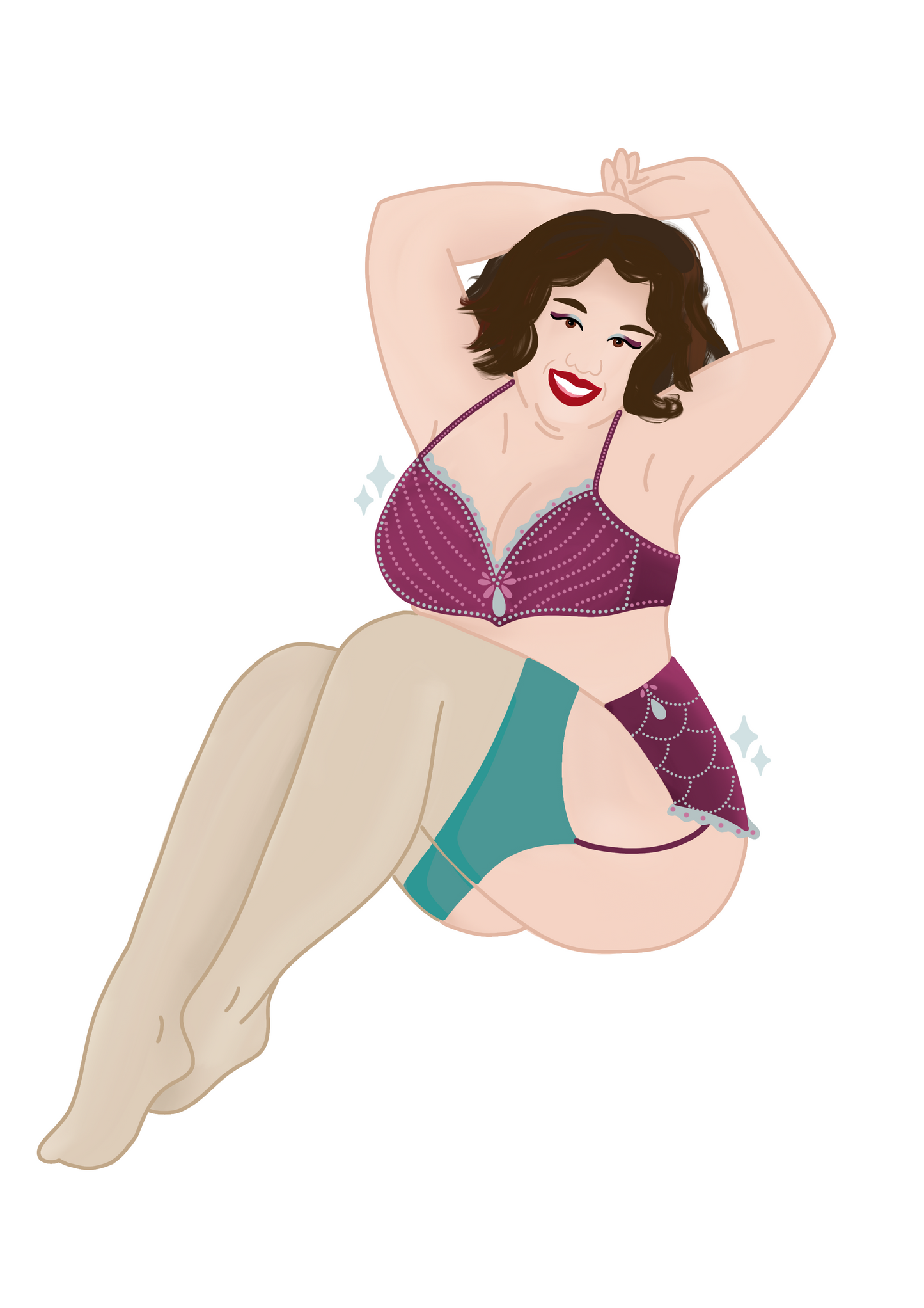 Custom pinup portrait full body