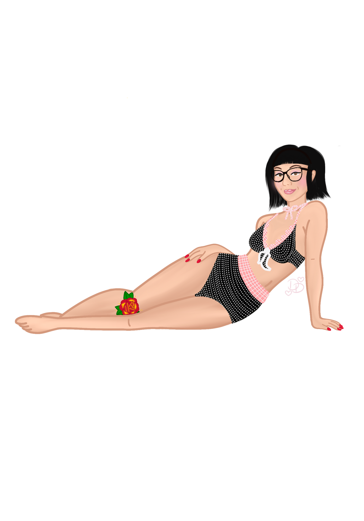 Custom pinup portrait full body