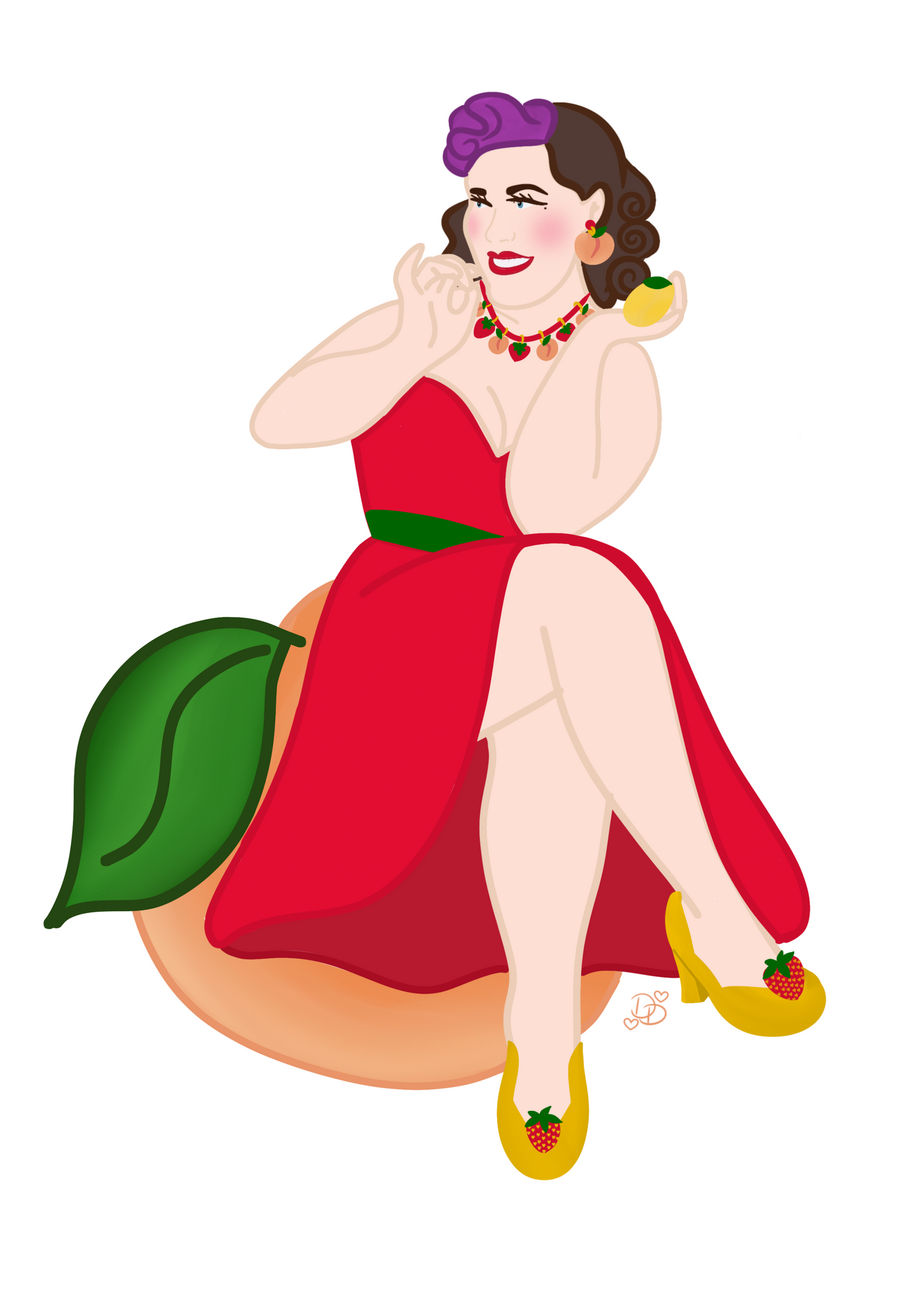 Custom pinup portrait full body