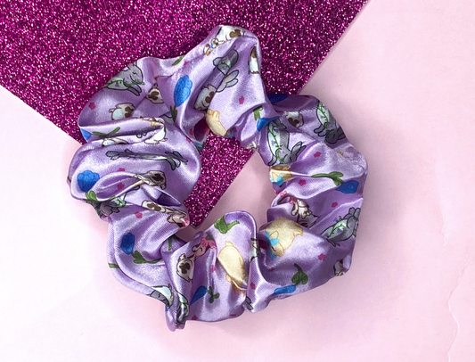 Garden Bunnies and Flowers Scrunchie