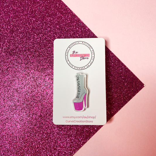 LGBTQ+ Asexual Pole Dancing boot Acrylic Pin