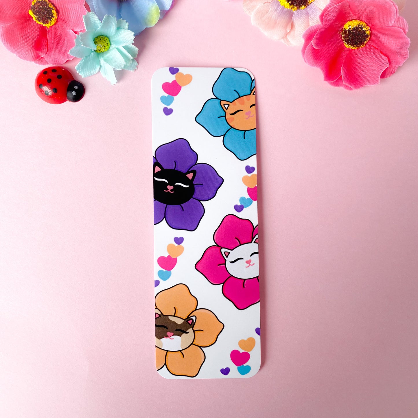 Cat Blooms traditional bookmark | books | bookworm | reading | book accessories | book decor reading