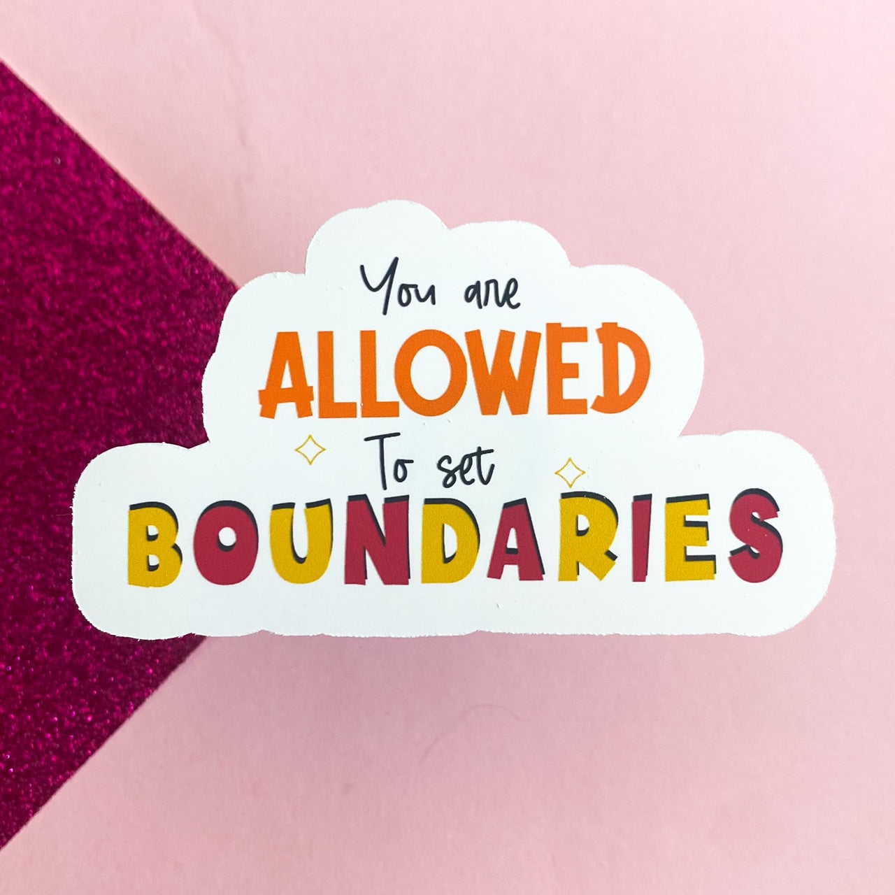 You are Allowed to Set Boundaries Statement Sticker | Bullet Journal, Scrapbook Sticker, Planner Stickers, Positive Quotes