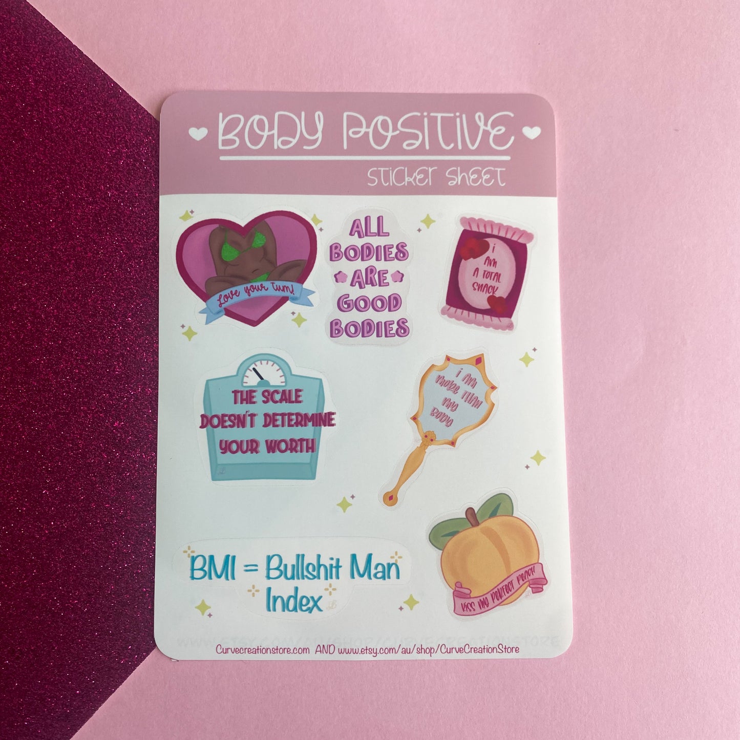 Body Positive Self Love Sticker Sheet | Bullet Journal, Scrapbook Sticker, Planner Stickers