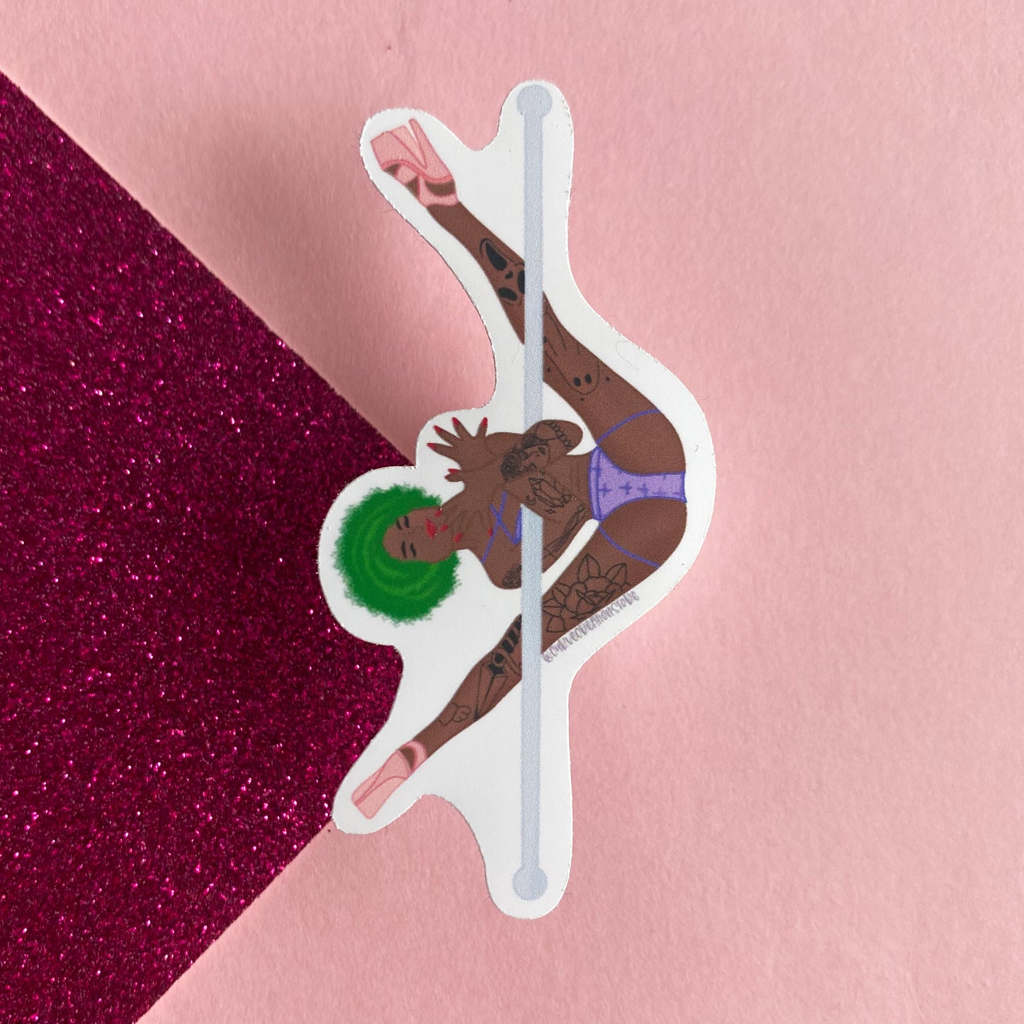 Pole Dancing Hello Boys tattooed dancer Sticker | Bullet Journal, Scrapbook Sticker, Planner Stickers