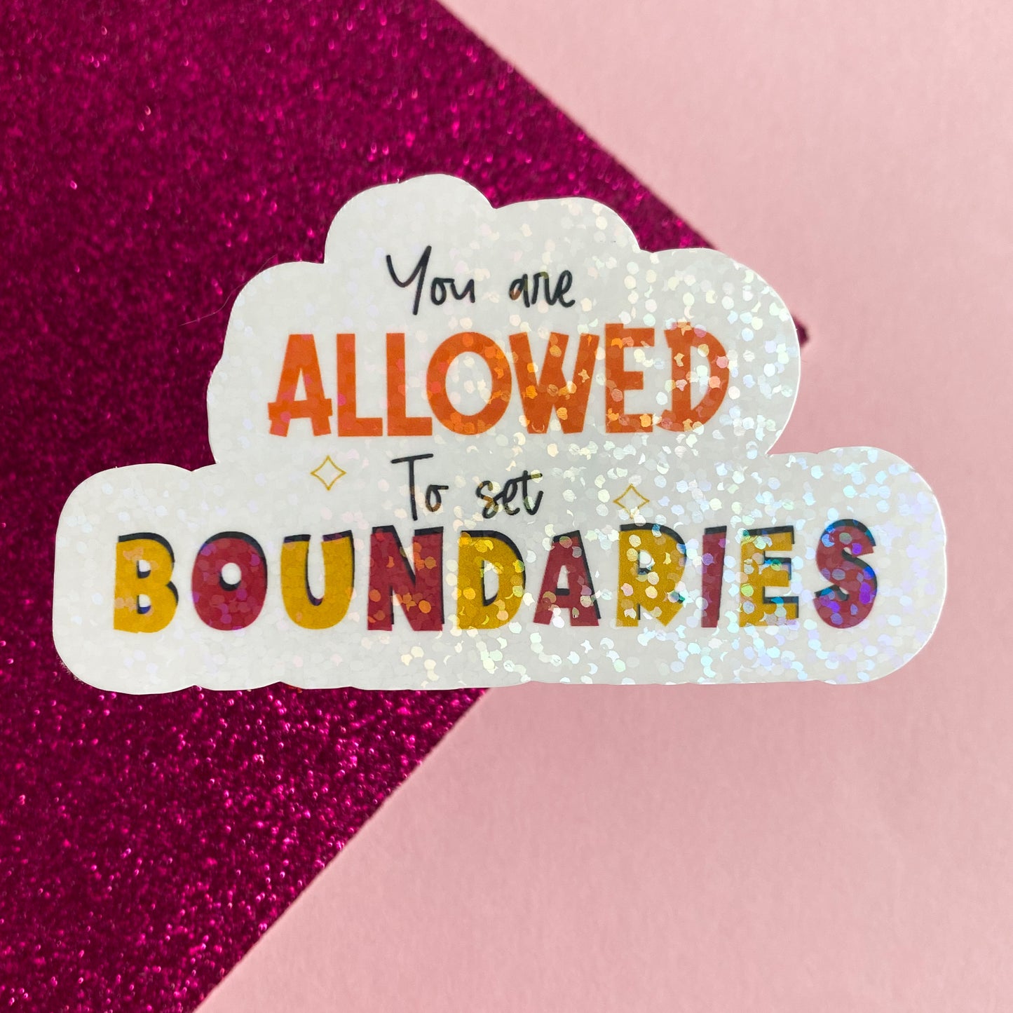 You are Allowed to Set Boundaries Statement Sticker | Bullet Journal, Scrapbook Sticker, Planner Stickers, Positive Quotes