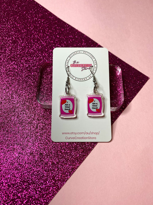 I Am A Total Snack Acrylic Body Positive Earrings