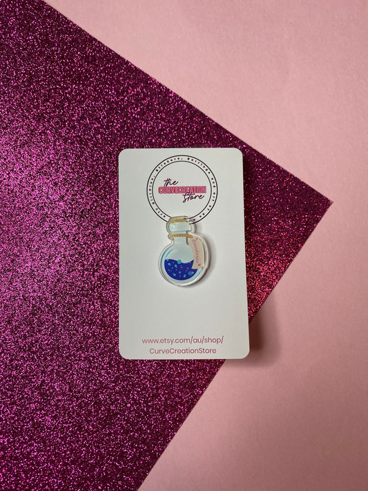 Boundaries Mental Health potion bottle acrylic pin