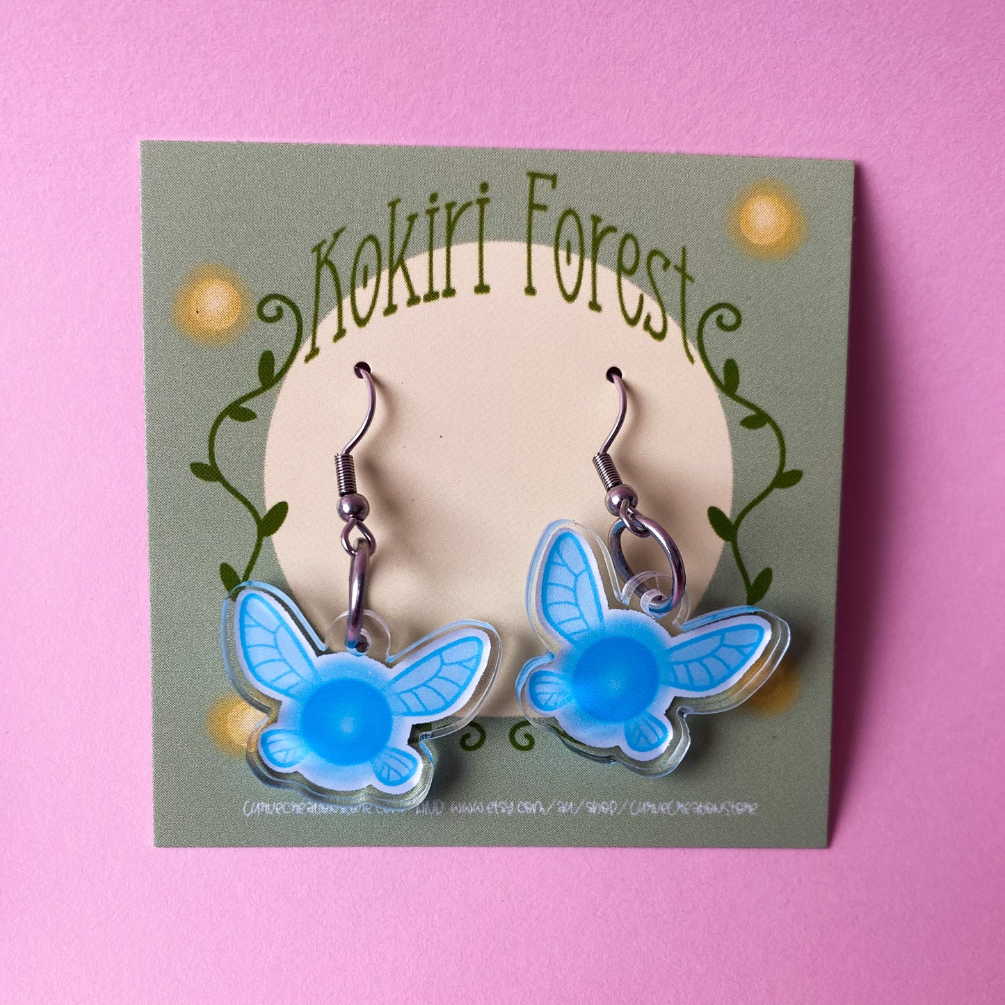 Blue Fairy Acrylic Charm Earrings | Two Sizes