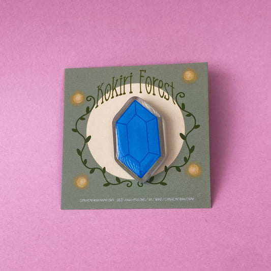 Blue Rupee Acrylic pin