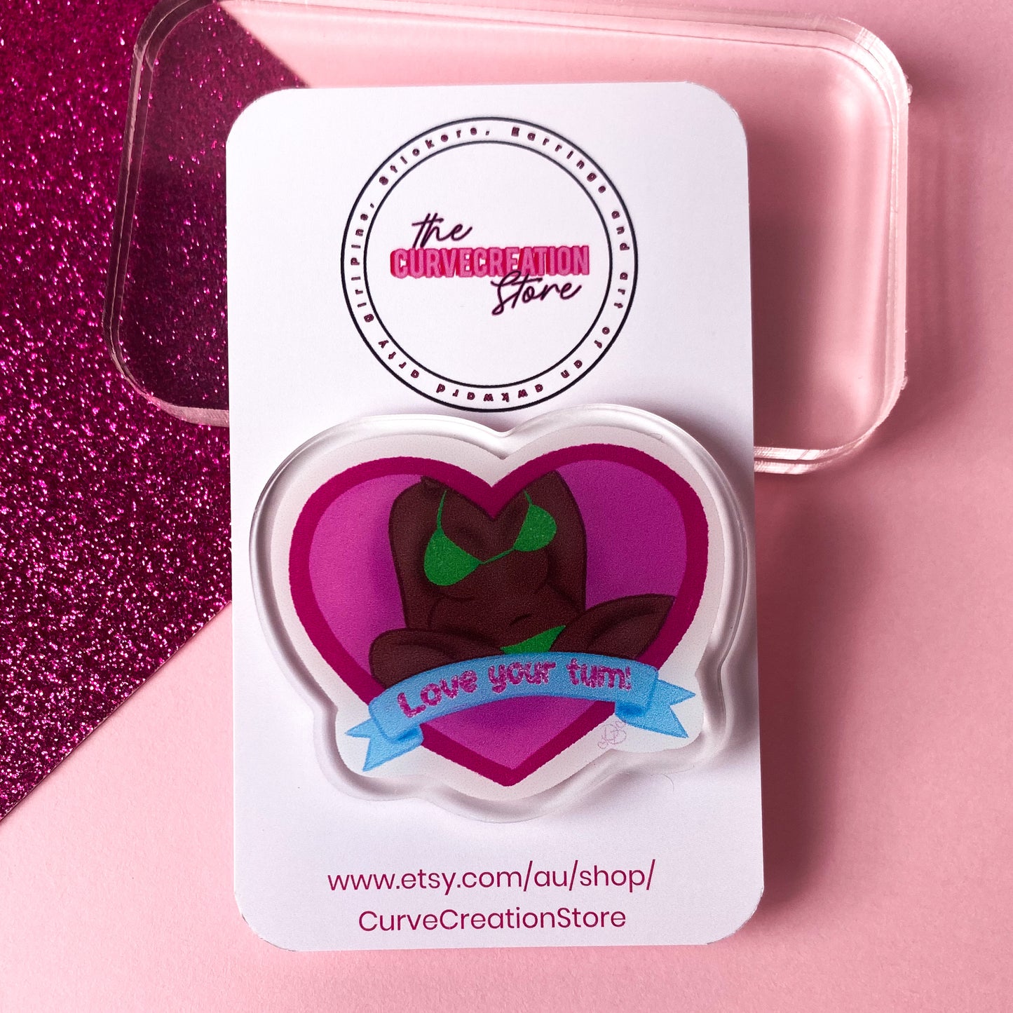 Love your Tum V2 Body Positive Acrylic pin (All skin tones)