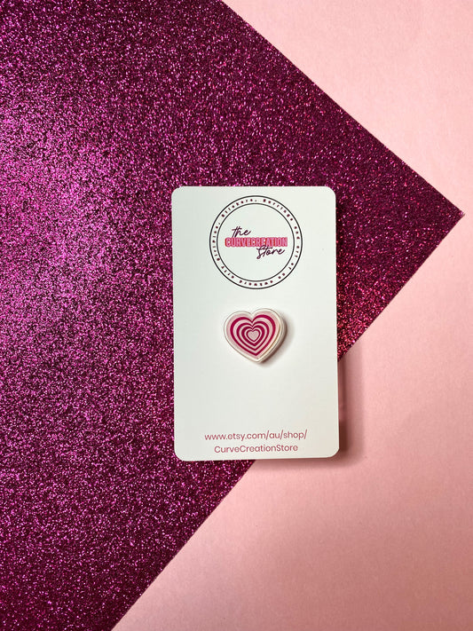 Pink Heart Acrylic Pin