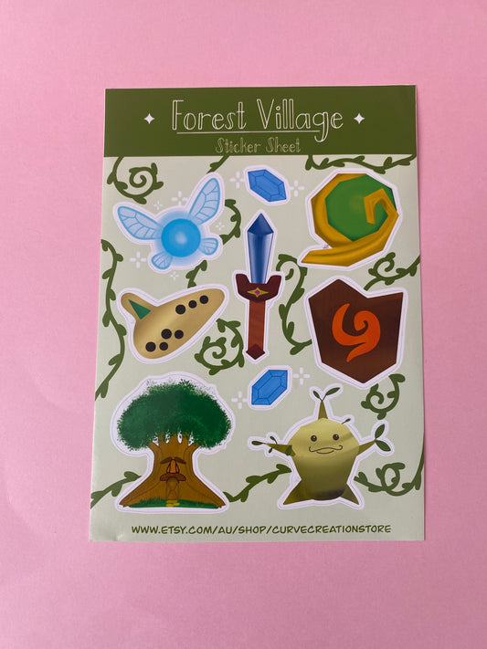 Forest Village Sticker | Bullet Journal, Scrapbook Sticker, Planner Stickers, Positive Quotes