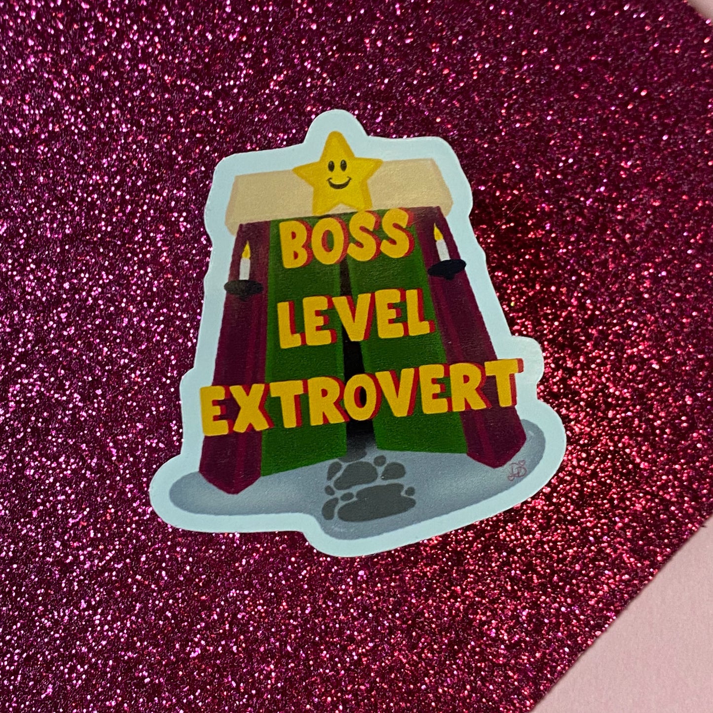 Boss Level Extrovert Final Level Gaming Inspired Sticker | Bullet Journal, Scrapbook Sticker, Planner Stickers