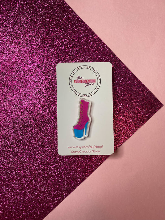 LGBTQ+ Pride Pansexual Pole Dancing boot Acrylic pin