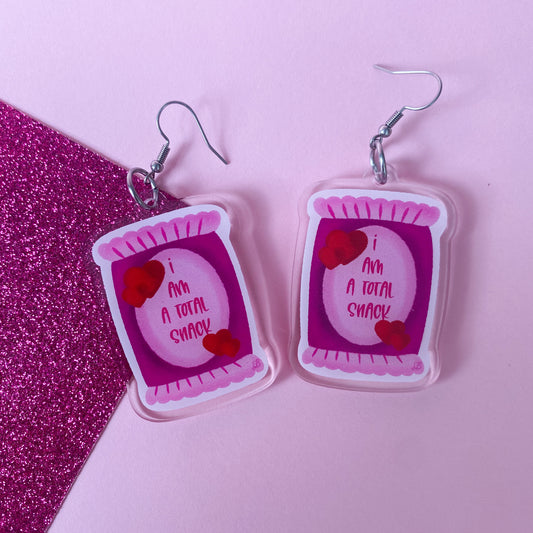 I Am A Total Snack V2 Acrylic Body Positive Earrings