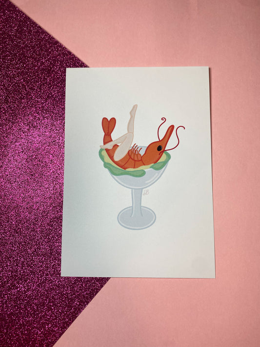 Prawn Cocktail Burlesque inspired Art Print A5